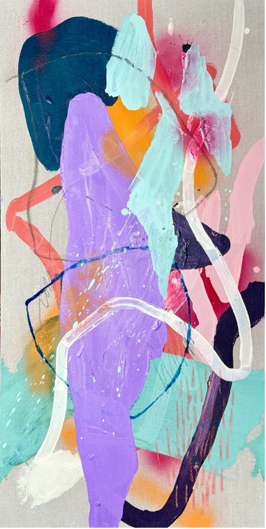 “I Told A Lie To Survive”
24x48 Inches
Mixed Media on Linen
2023