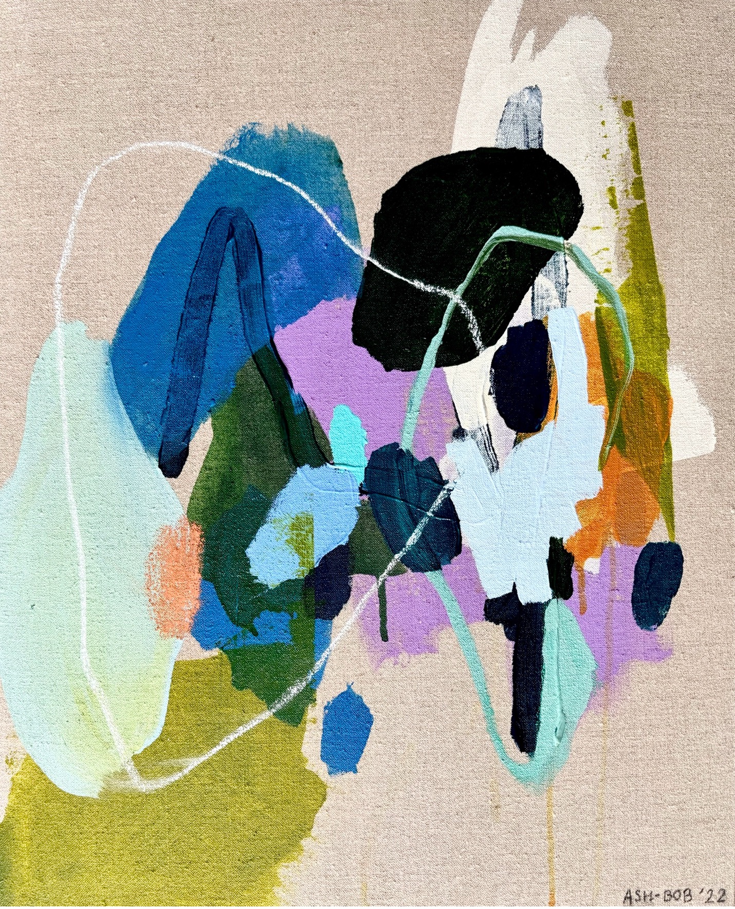 “Stopping for a look”
16x20 inches
Mixed Media on Linen
2022